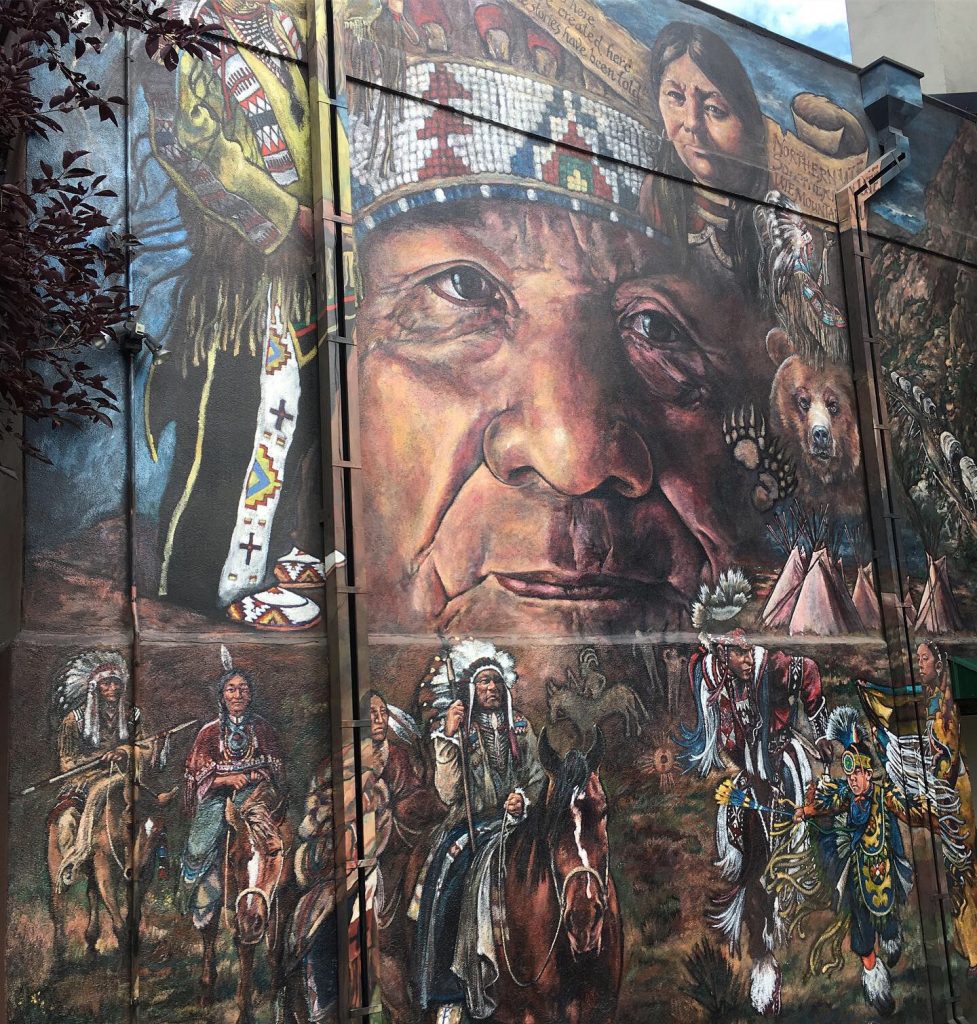 Wall art on the Ute Pass Cultural Center.