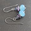 Iolite, Amethyst and blue Chalcedony earrings