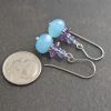 Iolite, Amethyst and blue Chalcedony earrings