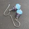 Iolite, Amethyst and blue Chalcedony earrings
