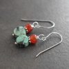 Carnelian and Turquoise earrings