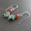 Carnelian and Turquoise earrings