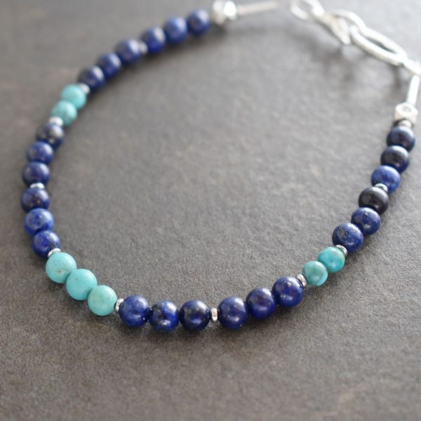 Lapis and Turquoise gemstone bracelet