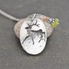 Walking elk with sapphire, Aquamarine, Peridot