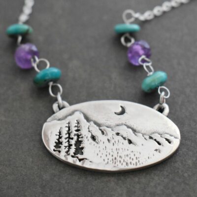 Silver Colorado Mountain pendant