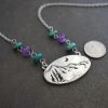Oval Mountain with turquoise and amethyst