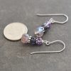 Amethyst, iolite, mystic quartz earrings