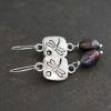 Dragonfly purple peacock pearl earrings