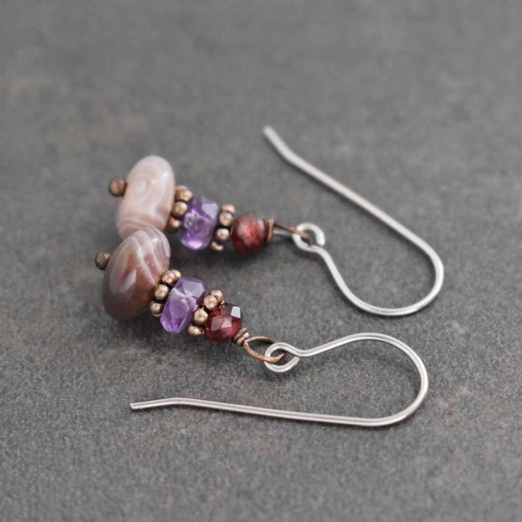 purple gemstone earrings
