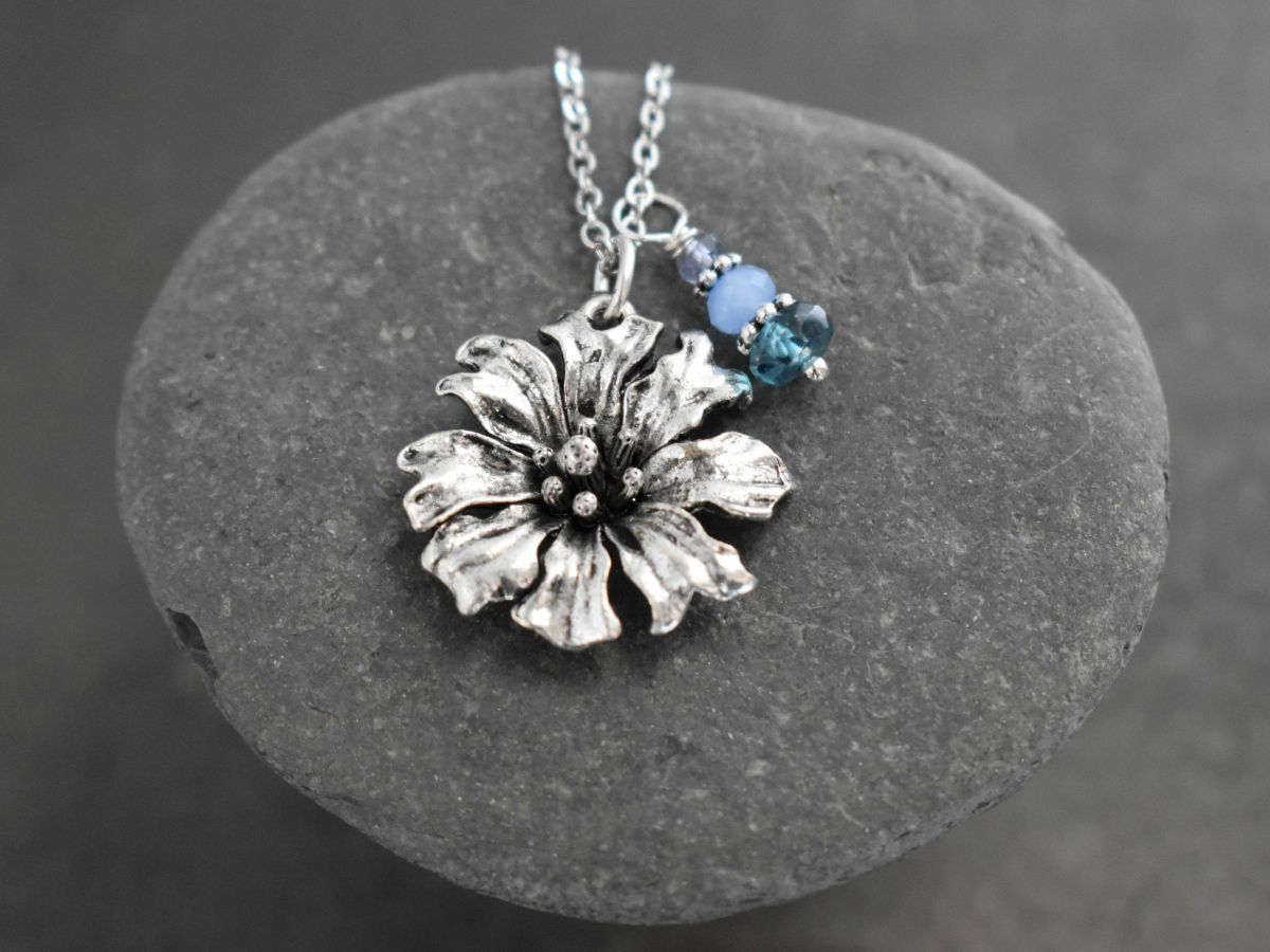 Cornflower Necklace Wild Hare Gems