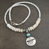 Wolf Necklace with opal and Turquoise
