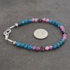 Blue Apatite, ruby & garnet bracelet