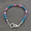 Blue Apatite, ruby & garnet bracelet
