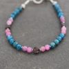 Blue Apatite, ruby & garnet bracelet