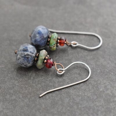Garnet , Turquoise & Sodalite Earrings (2) – Copy_result