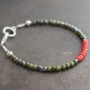 Green turquoise and coral bracelet (8)