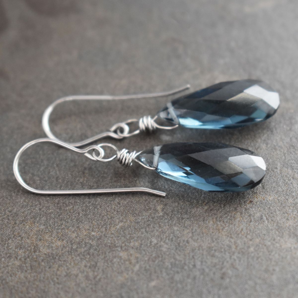 London Blue Topaz Quartz Drop Earrings London Blue Topaz Quartz Drop Earrings