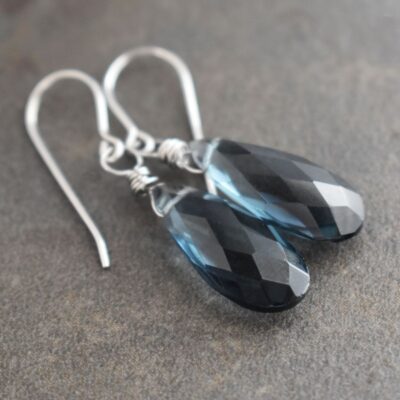 London Blue Topaz Quartz Drop Earrings