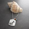 whale with coral & green fluorite