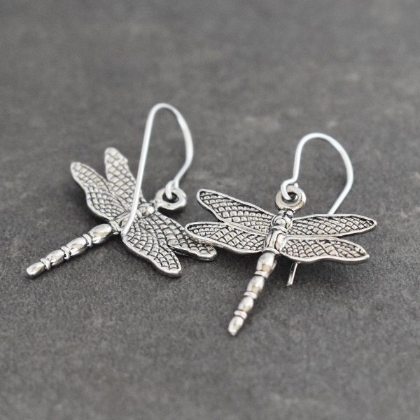 pewter dragonfly earrings