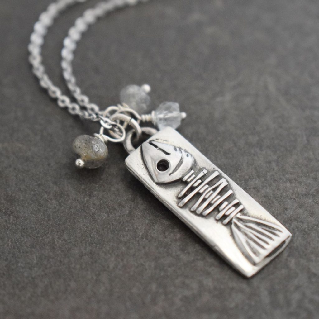 Fish Bone Necklace - Wild Hare Gems