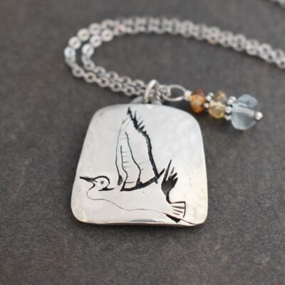 Flying Egret necklace