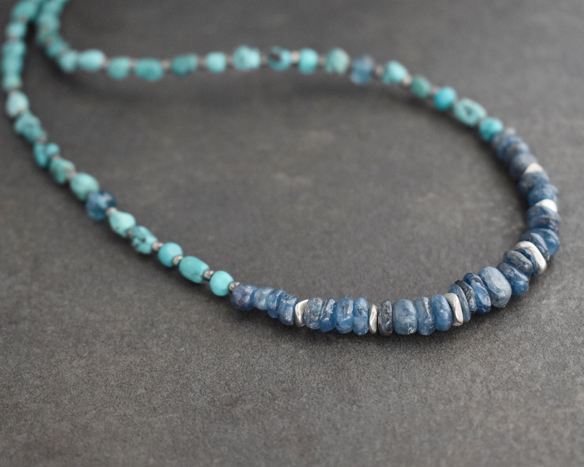 Beaded Turquoise & blue Kyanite Necklace Beaded Turquoise & blue Kyanite Necklace