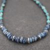 beaded necklace with chunky turquoise and blue gemstones