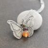 Butterfly necklace with Carnelian