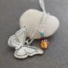 Butterfly necklace with Carnelian