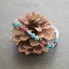 blue Turquoise, Garnet & red pink Agate gemstone Bracelet