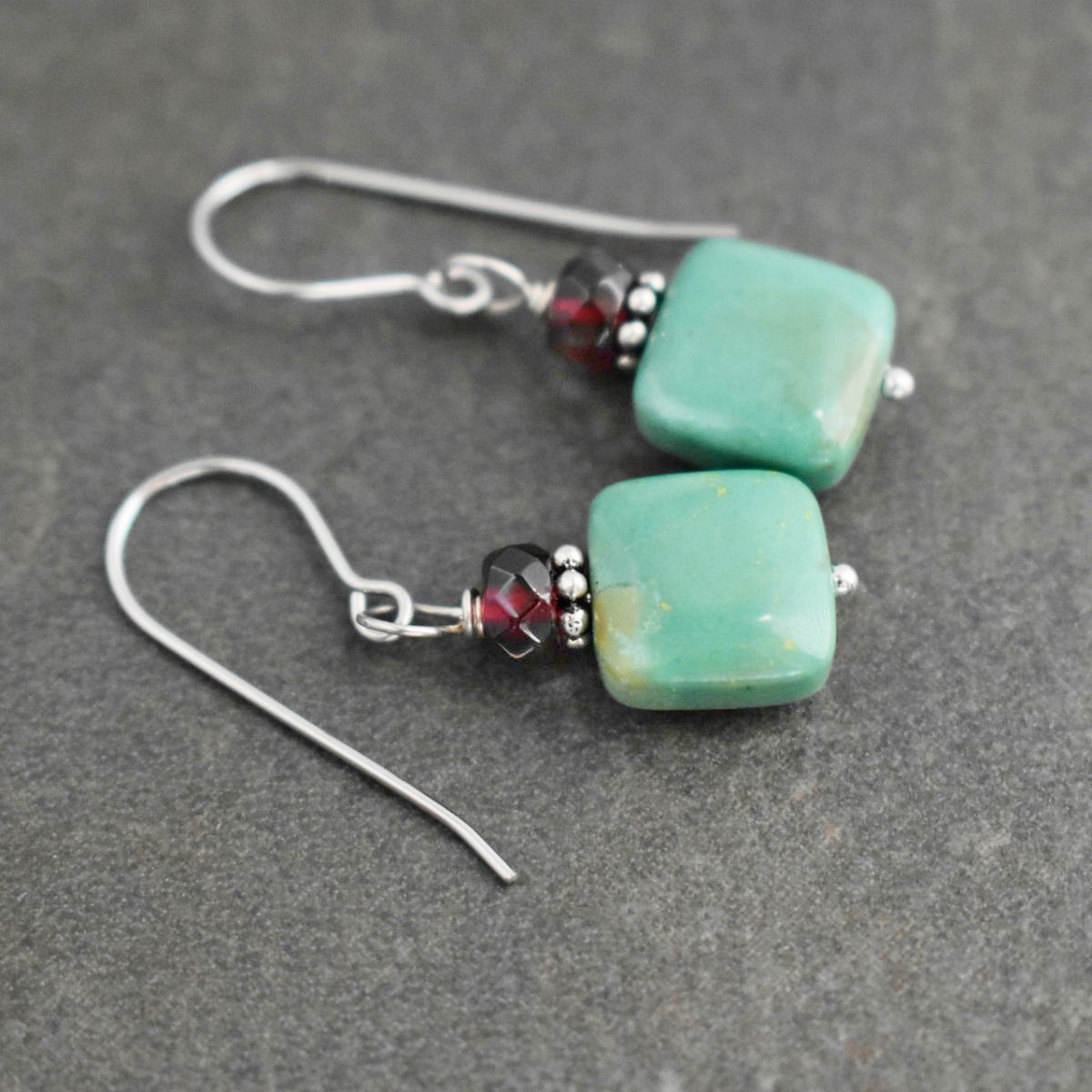 Garnet and turquoise Earrings