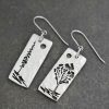 Silver long rectangles with a pine tree and aspen tree on them