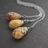 yellow brown stone drop pendants