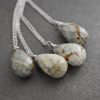 Gray and brown jasper stone drop pendants