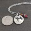 Handmade Whitetail Deer Necklace with Pink Tourmaline – Nature Jewelry Gift for Her wildharegems.com Handmade silver pewter jumping whitetail deer necklace with faceted copper quartz, garnet, pink tourmaline gemstones