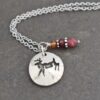 Jumping Whitetail Deer Necklace, Pink Tourmaline Natural Gemstone wildharegems.com Jumping Whitetail Deer Necklace, Pink Tourmaline Natural Gemstone wildharegems.com