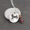 Shop our handmade Jumping Whitetail Deer Necklace featuring natural Pink Tourmaline. A perfect nature-inspired gift for hunters or October birthdays. Lead-free & tarnish-resistant.” Jumping Whitetail Deer Necklace, Pink Tourmaline Natural Gemstone wildharegems.com