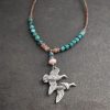 Beaded Flying Ducks Necklace