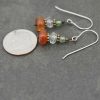 Green Apatite, Fluorite & Carnelian Earrings