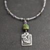 Beaded Gray Squirrel Necklace