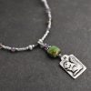 Beaded Gray Squirrel Necklace