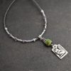 Beaded Gray Squirrel Necklace