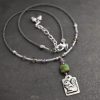 beaded thin gemstone with squirrel pendant
