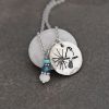 Chickadee necklace with turquoise, topaz, moonstone (5)