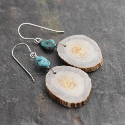 Elk Antler & turquoise earrings (4) Elk Antler & turquoise earrings (4)
