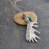 Mooose Antler with Hessonite garnet & Turquoise (1) Mooose Antler with Hessonite garnet & Turquoise (1)