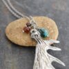 Mooose Antler with Hessonite garnet & Turquoise (3) Mooose Antler with Hessonite garnet & Turquoise (3)