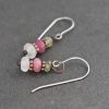 Green agpaite, Pink Jade, Rose Quartz Earrings
