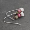 Green agpaite, Pink Jade, Rose Quartz Earrings